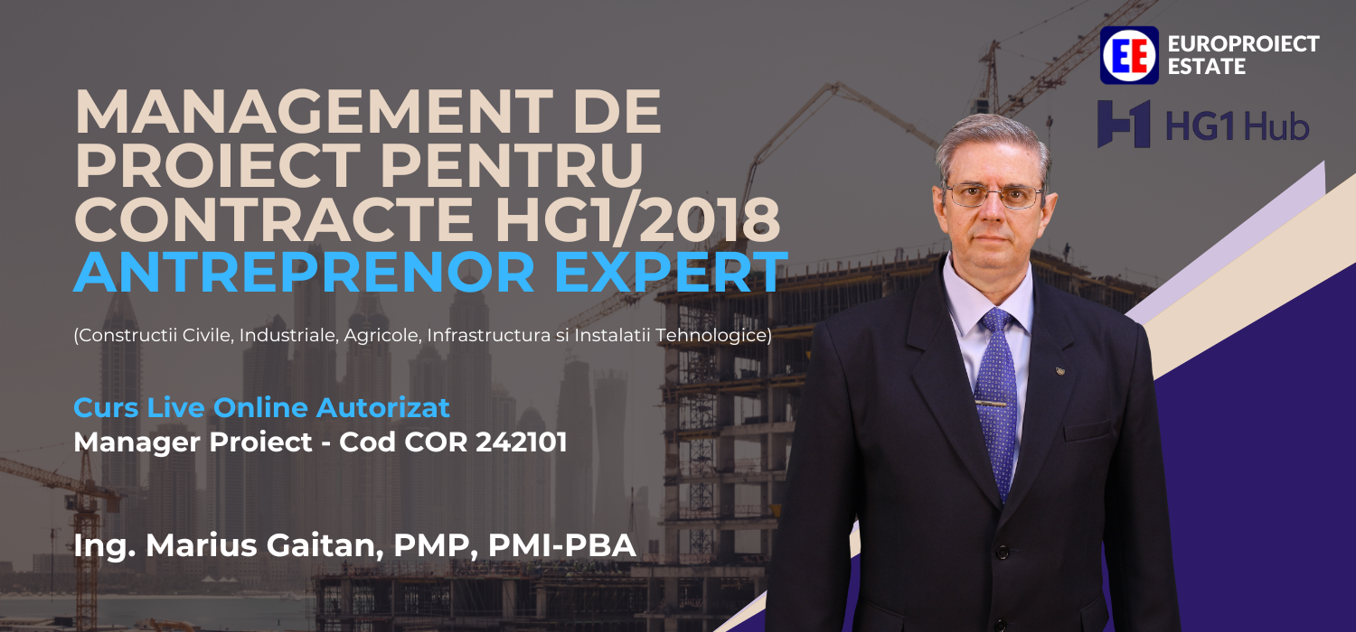 Antreprenor Expert în HG1/2018 – curs autorizat, Live Online + E-Learning